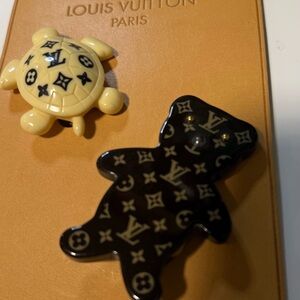 Louis Vuitton Black and Cream Key and Card Holders
